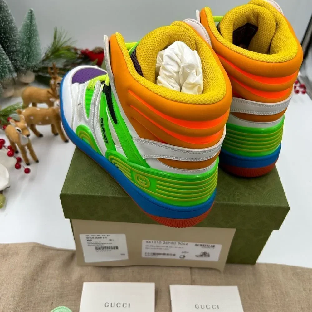 Women’s Gucci basket high top leather sneakers size 40.5 made in Italy. - Picture 4 of 10